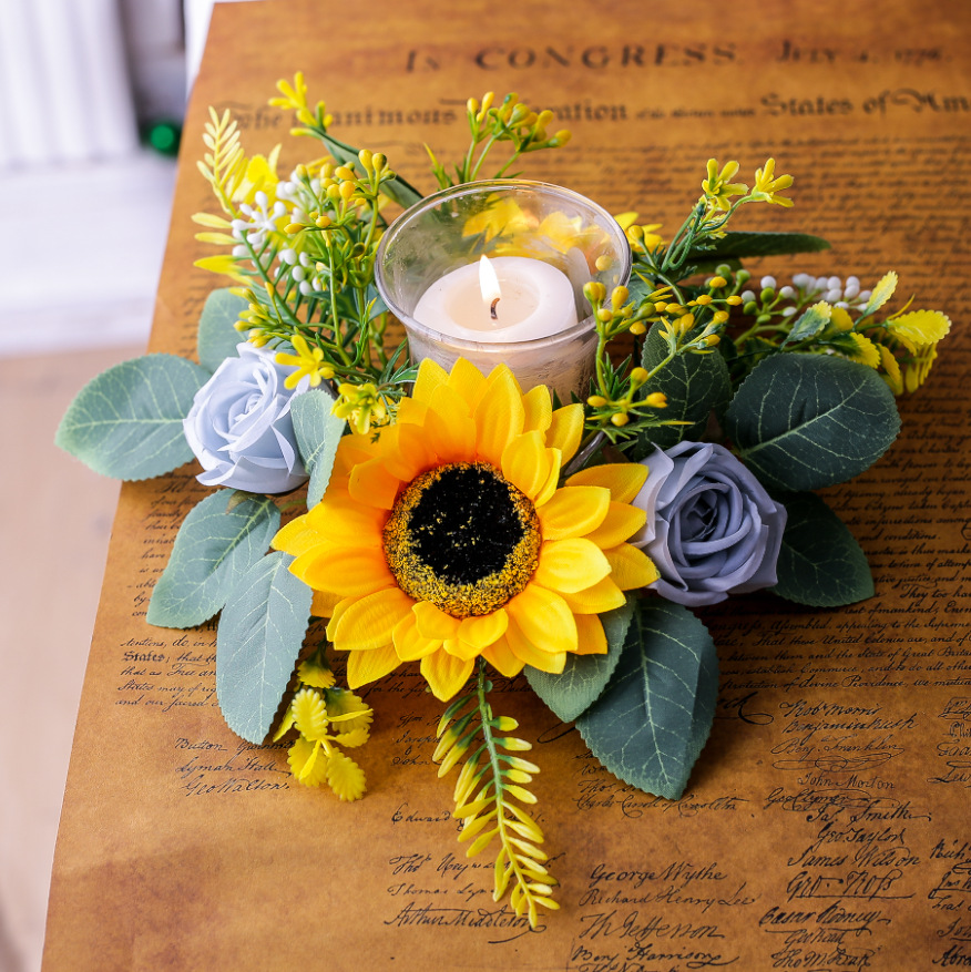 Home Fragrance Bottle - Simulation Sunflower Wreath Candle Bottle Candle