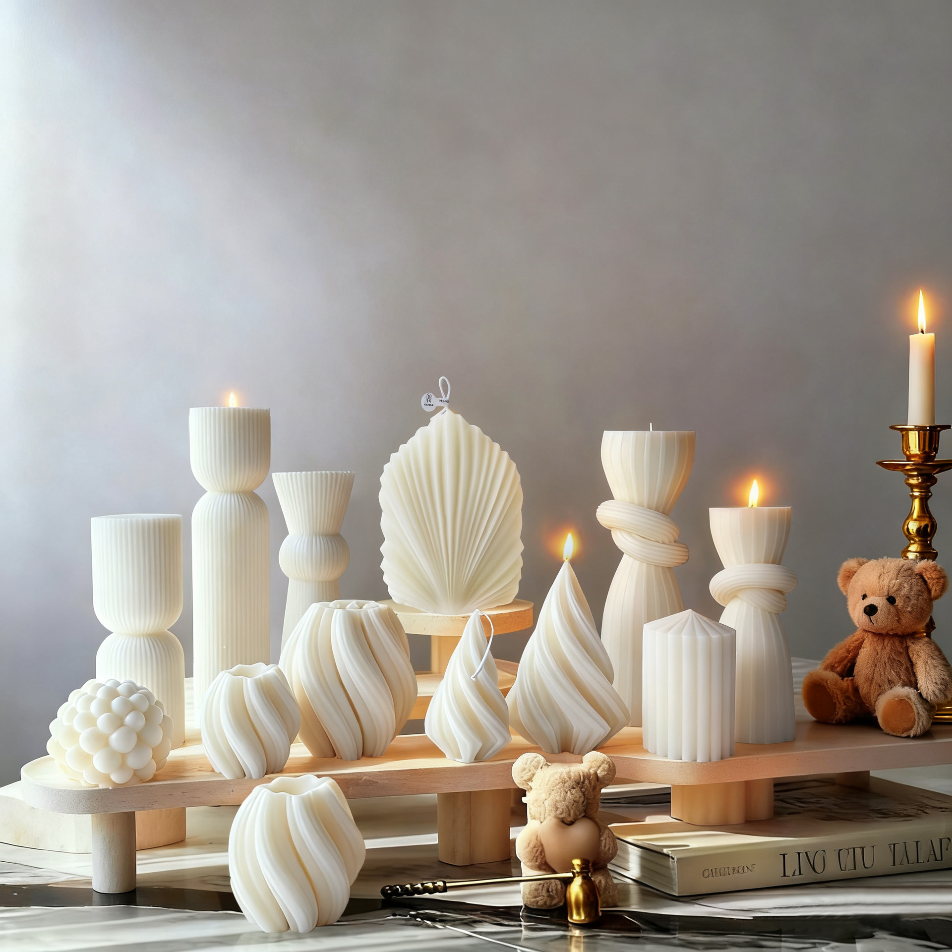Home Fragrance - Nordic Minimalist White Scented Candle Atmosphere