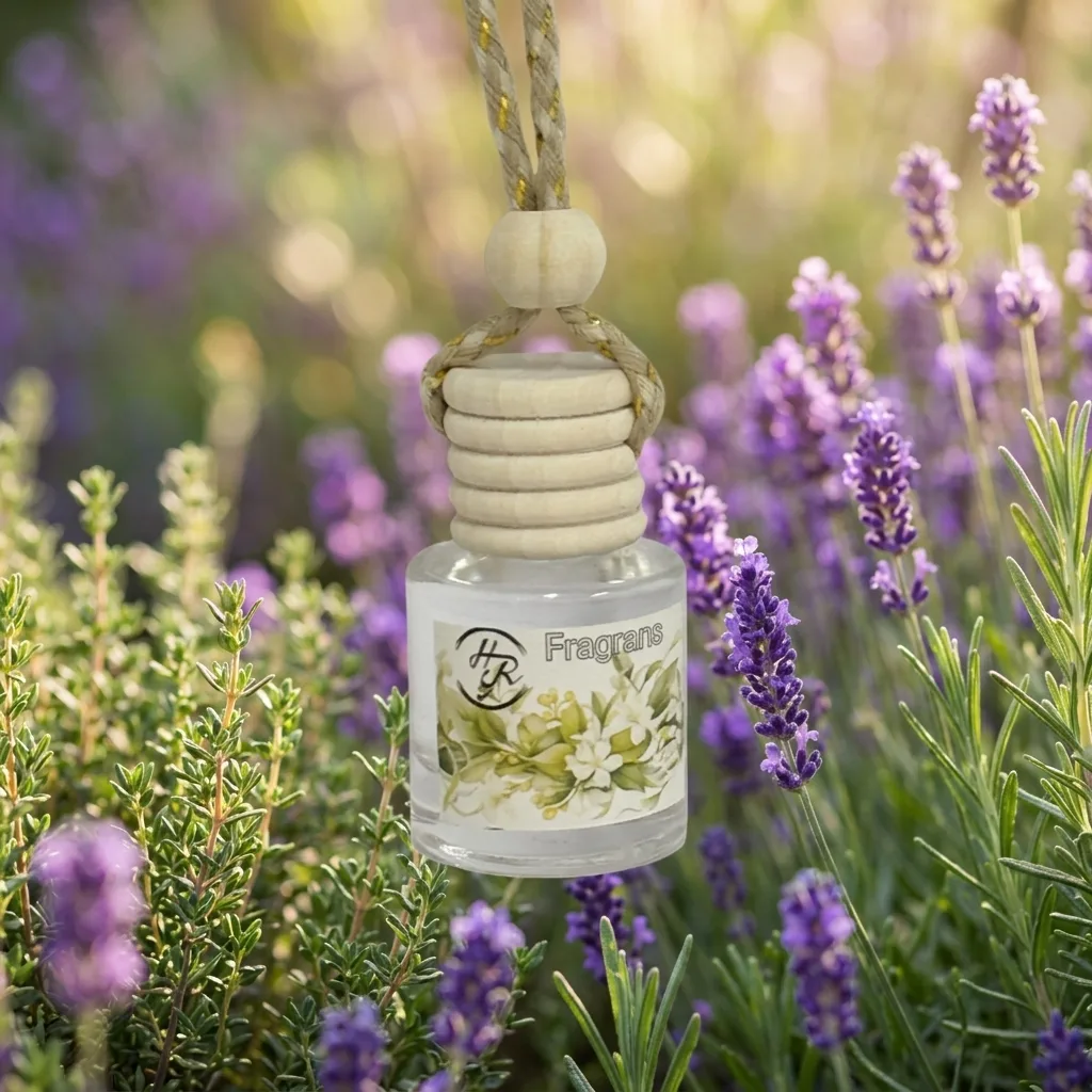 Home Fragrance Bottle - Vintage Floral Mini Glass Hanging Car