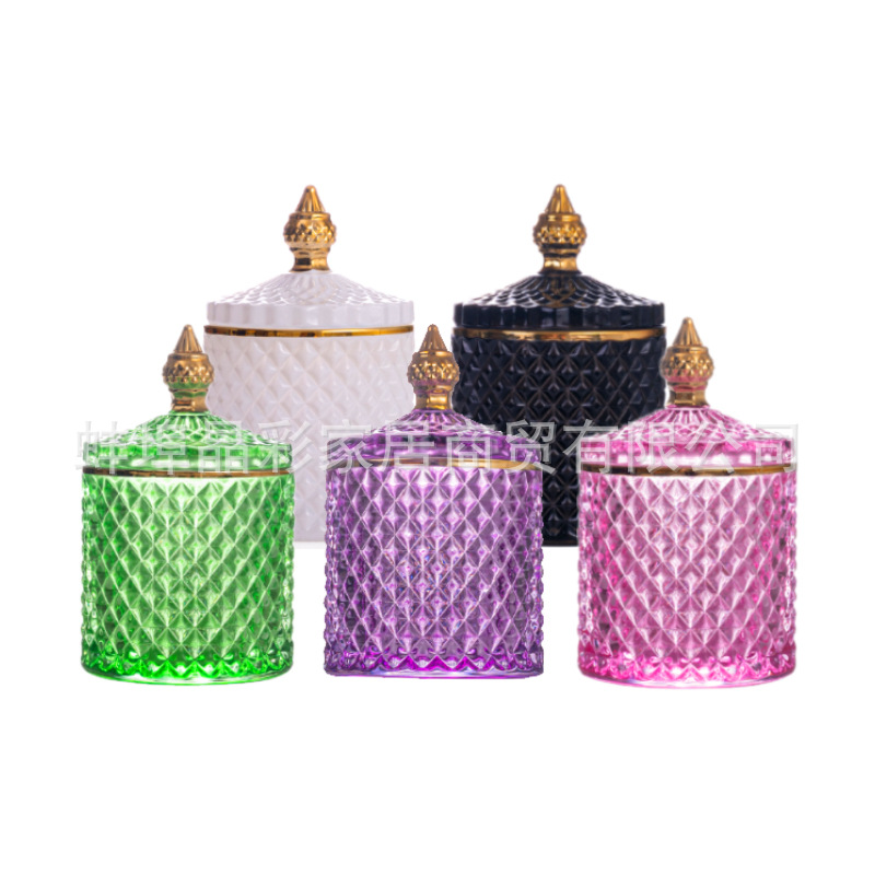 Stained Glass Storage Jar with - مراجعة Home Fragrance Bottle وسعره