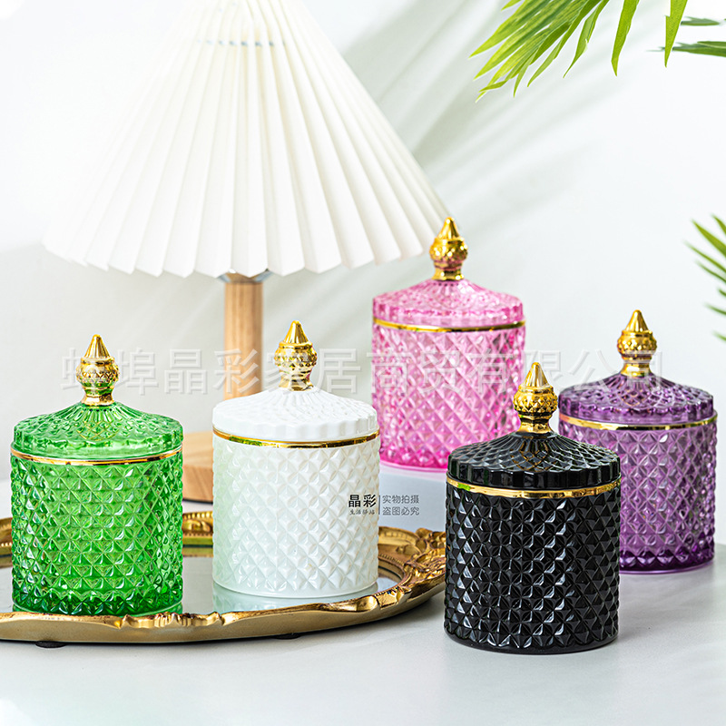 Stained Glass Storage Jar with - مراجعة Home Fragrance Bottle وسعره