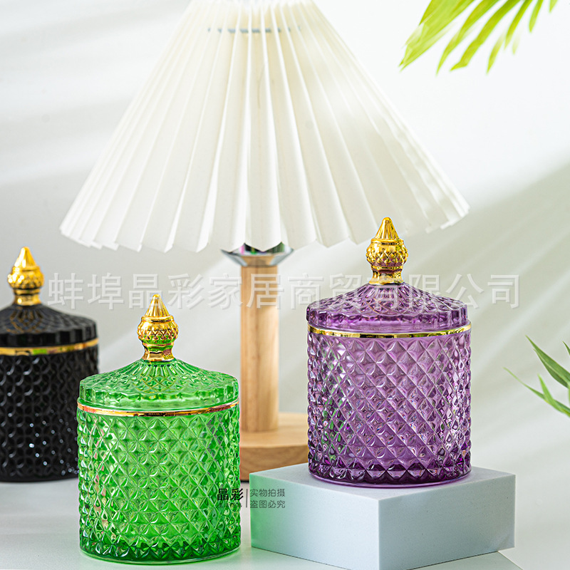 Stained Glass Storage Jar with - مراجعة Home Fragrance Bottle وسعره