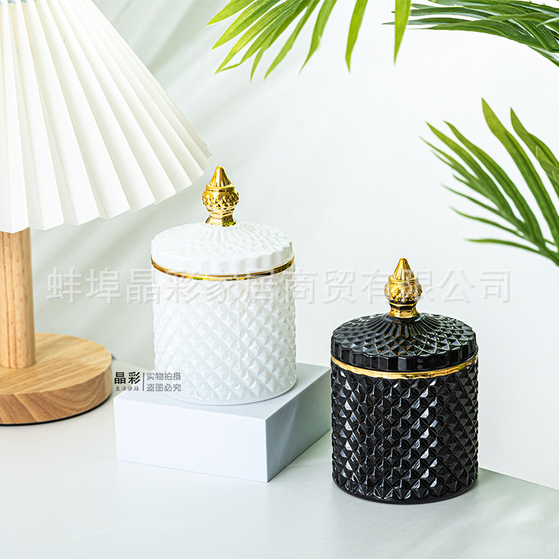 Stained Glass Storage Jar with - مراجعة Home Fragrance Bottle وسعره