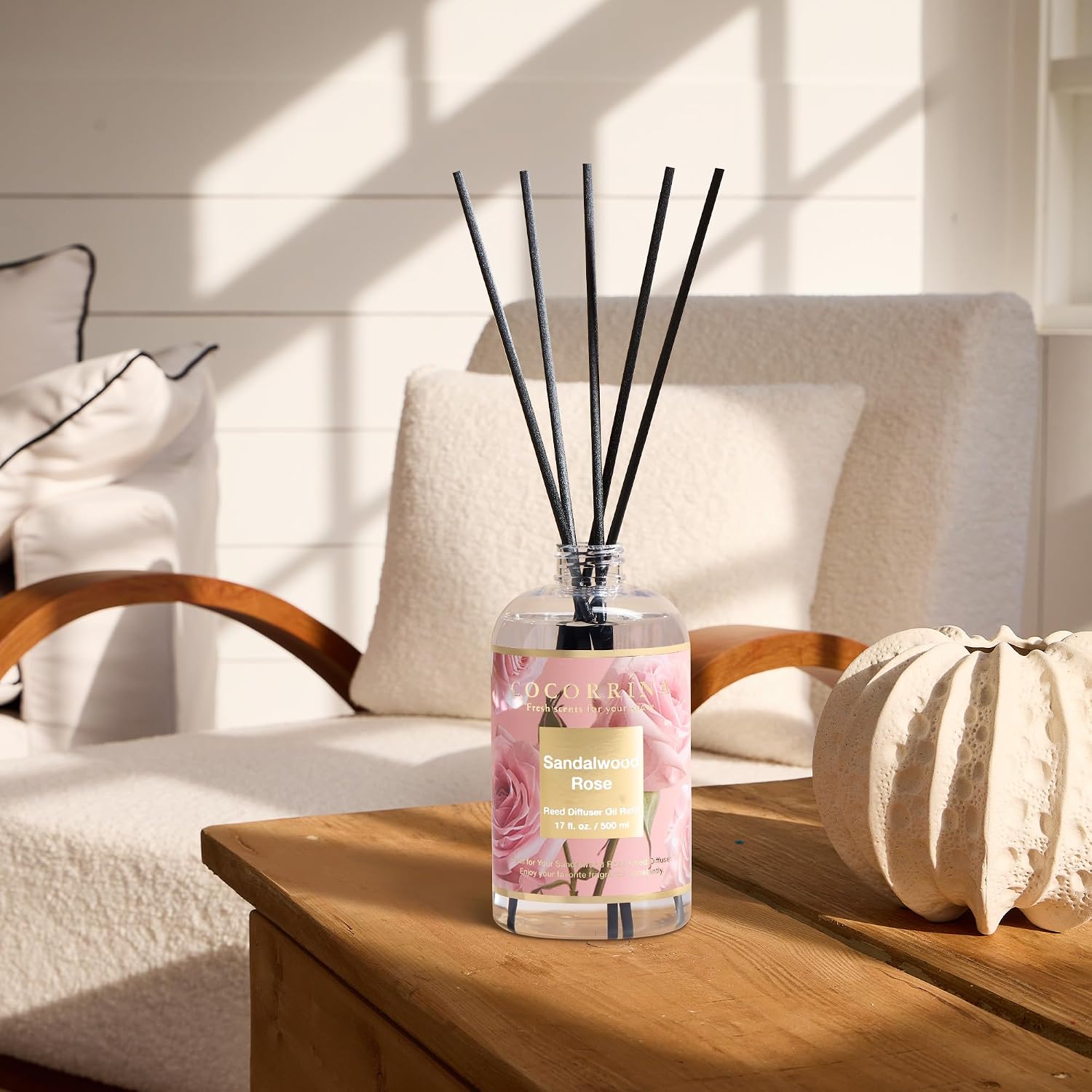 Sandalwood Rose Reed Diffuser  - مراجعة Home Fragrance Reed Diffuser Refill وسعره