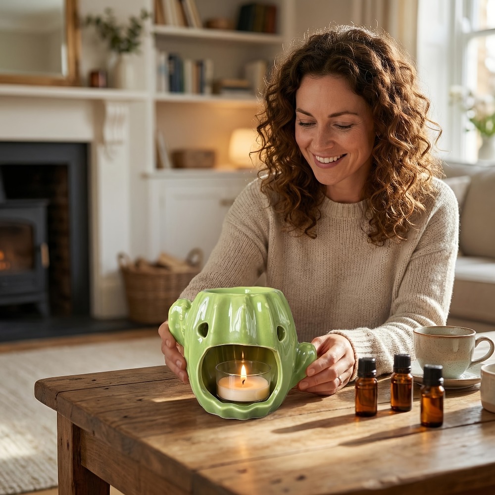 Cactus Shaped Ceramic Oil Burn - مراجعة Wax Melt Burner وسعره