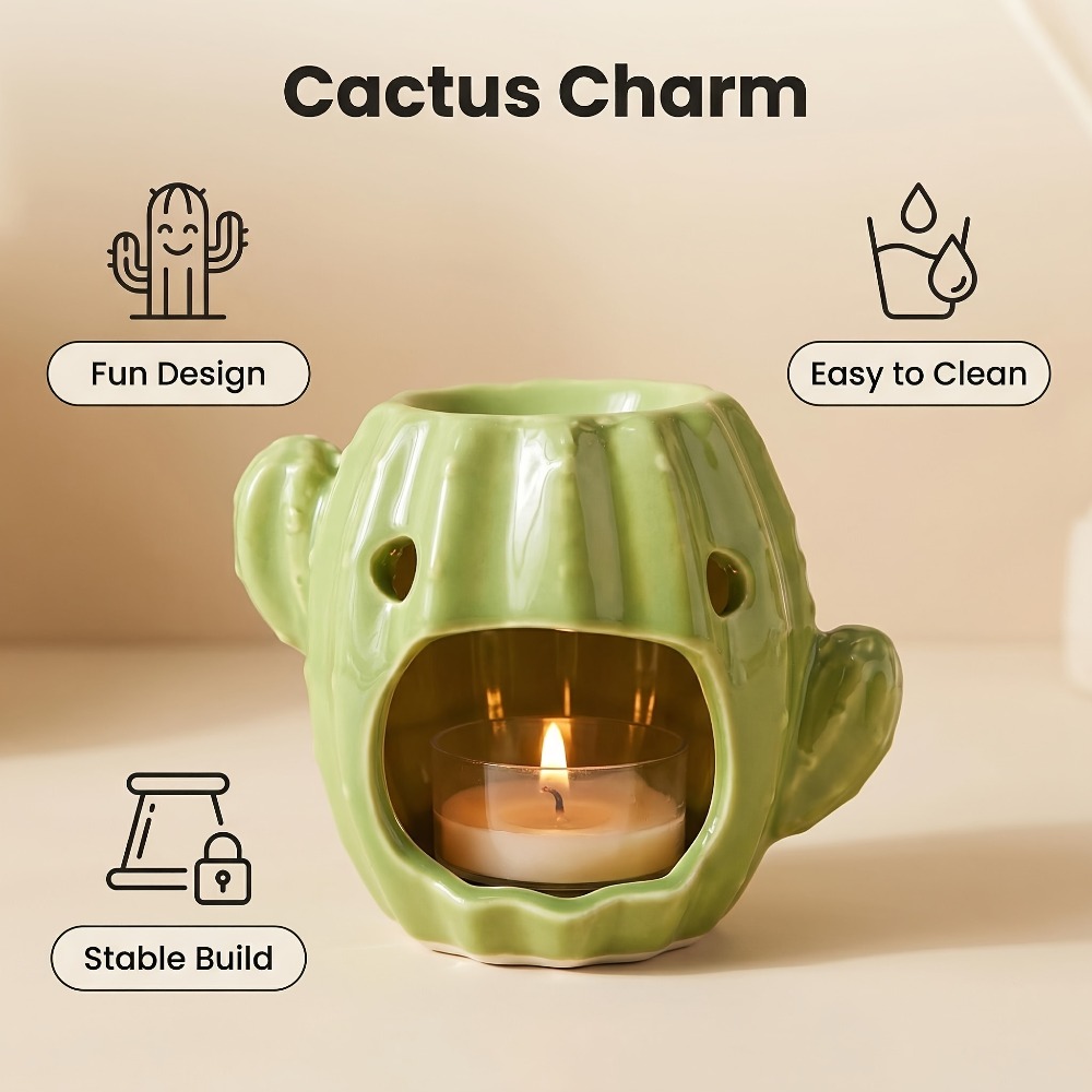 Cactus Shaped Ceramic Oil Burn - مراجعة Wax Melt Burner وسعره