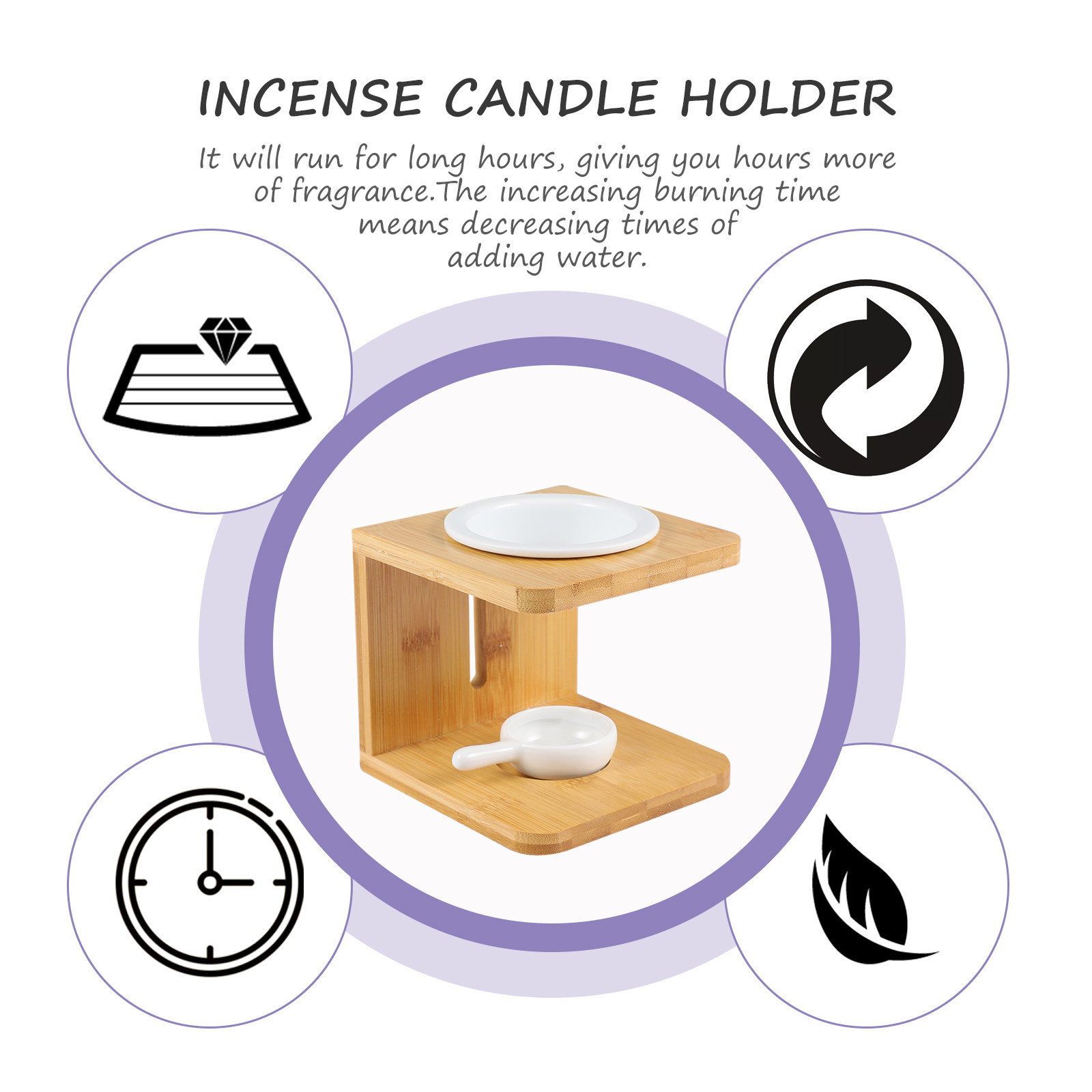 2Sets Bamboo Incense Burner Te - مراجعة Wax Melt Burner وسعره